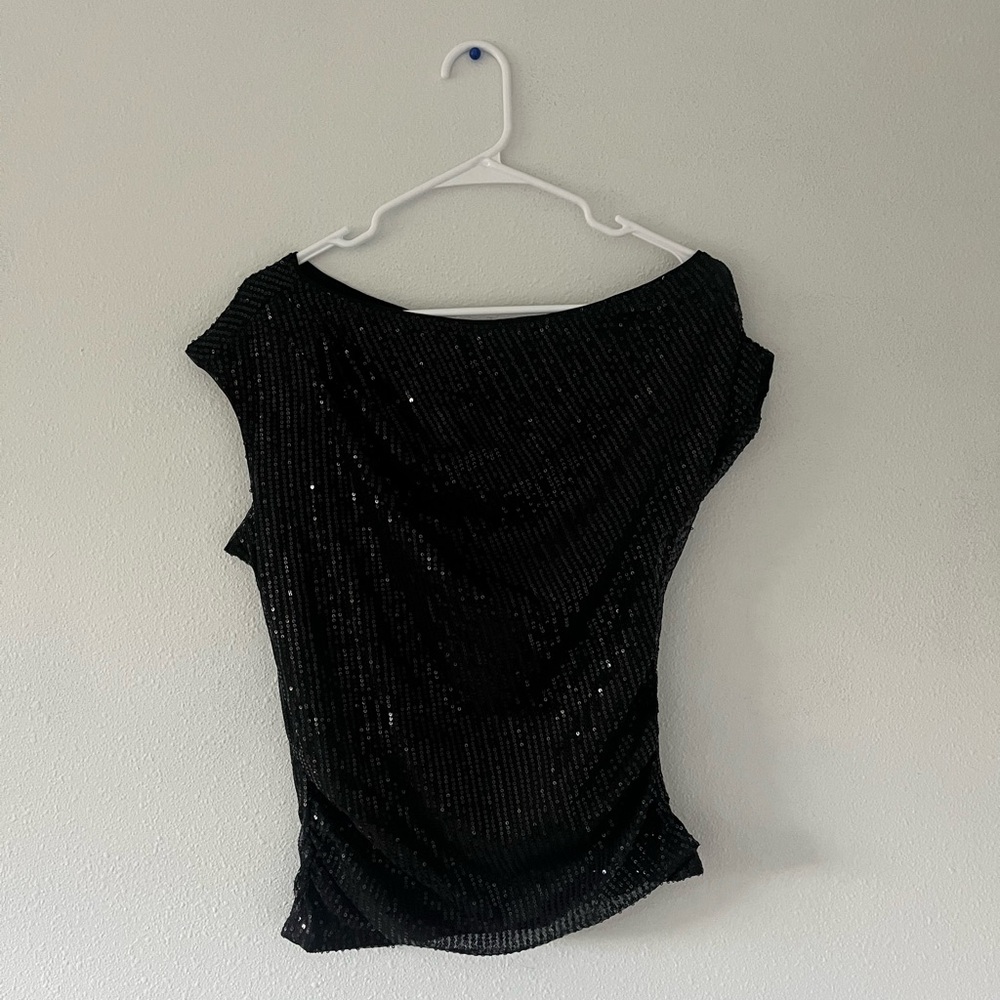 Black Womens Medium Sparkly Top
